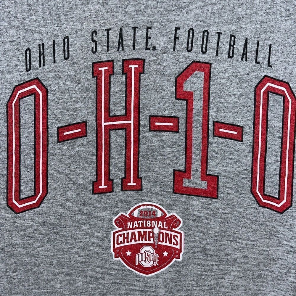 Gray worn Ohio State Buckeyes OSU 2014 Champions football t shirt S men’s 🏈 - Picture 2 of 4